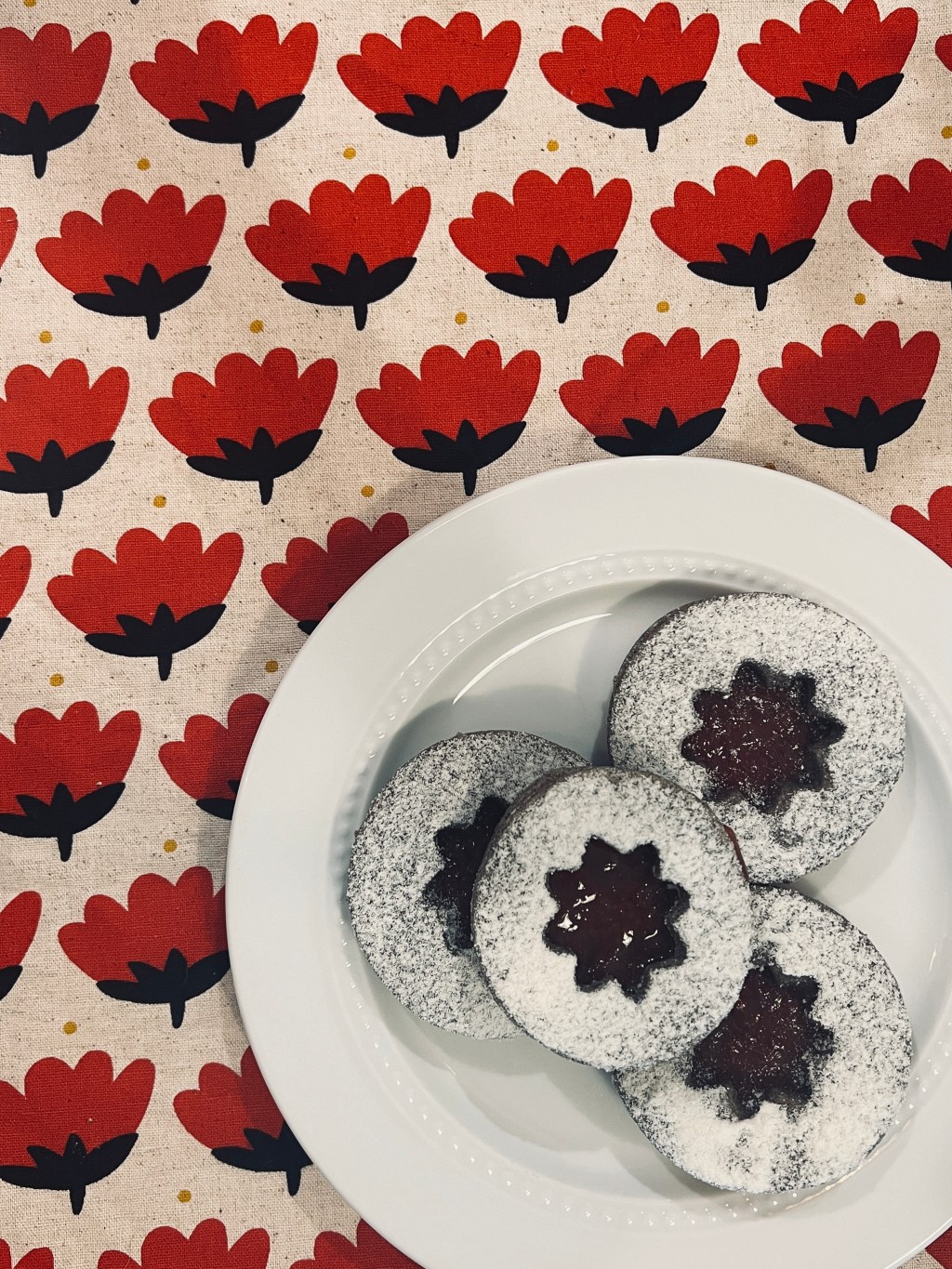 goat cheese buckwheat linzer cookies with rhubarb&nbsp;jam